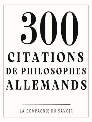 cover image of 300 citations de philosophes allemands